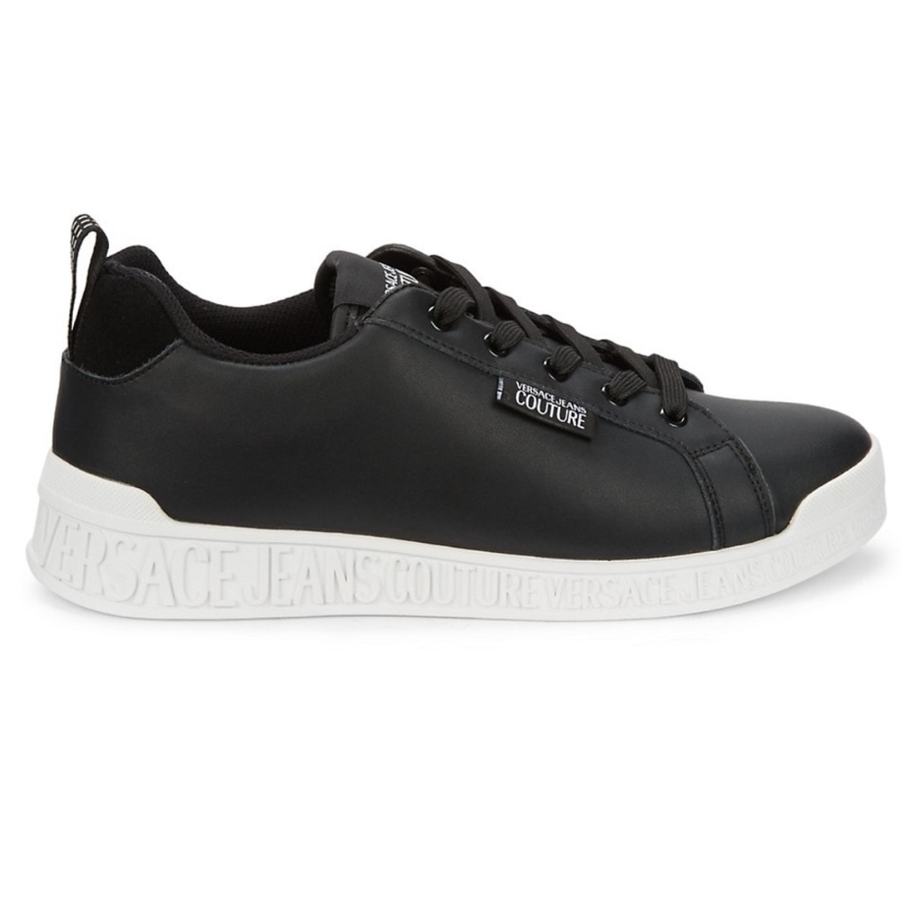 Versace Jeans Couture Black Leather Sneakers